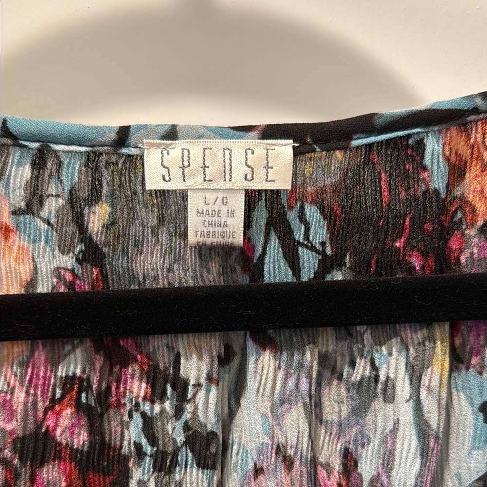 Spense Blue and Orange Graphic Blouse Relaxed Fit - Picture 2 of 6